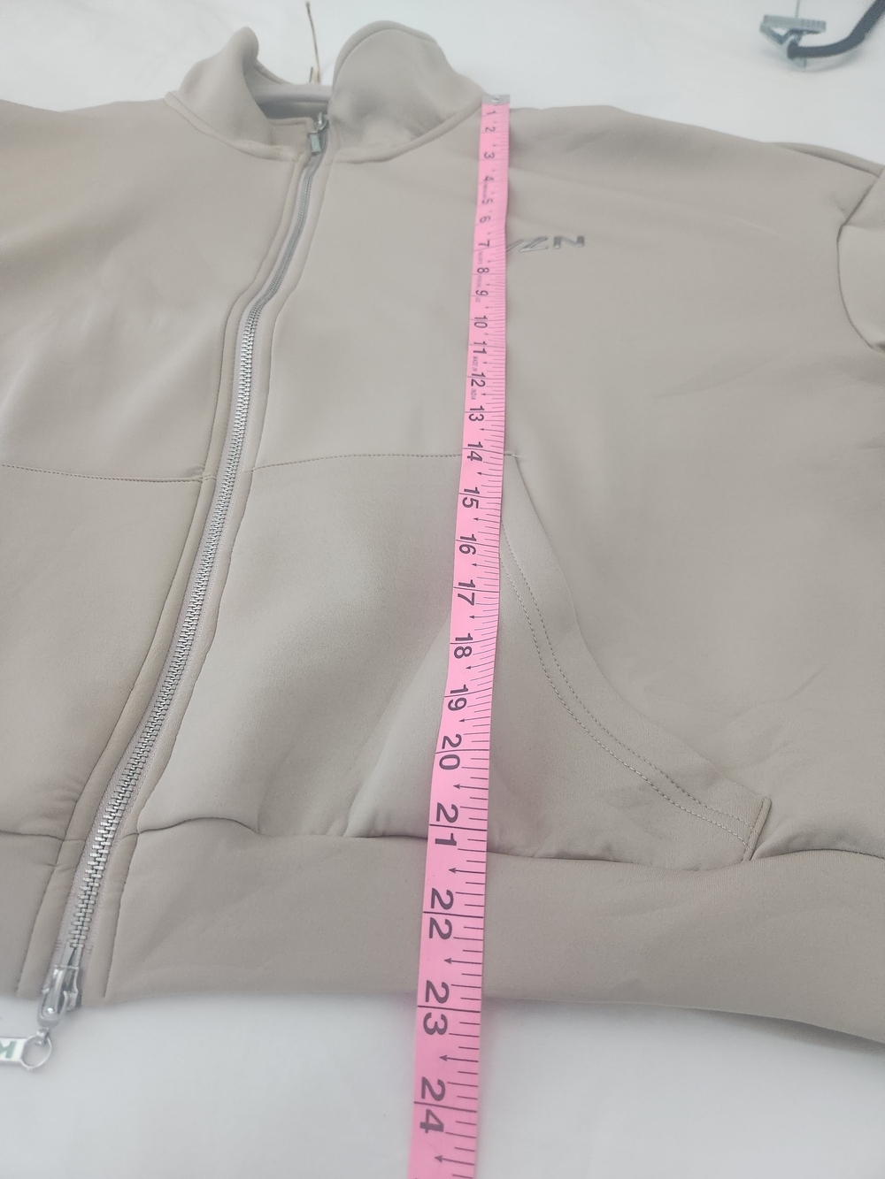K/ZN Women's Beige Neoprene Double Zip-Up Jacket XL - Picture 15 of 16